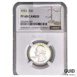 1953 Washington Silver Quarter NGC PF68 Cameo