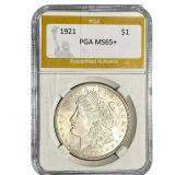 1921 Morgan Silver Dollar PGA MS65+