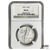 1941-S Walking Liberty Half Dollar NGC MS64
