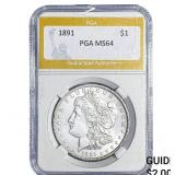 1891 Morgan Silver Dollar PGA MS64