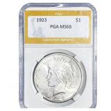 1923 Silver Peace Dollar PGA MS66