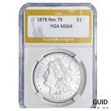 1878 Rev 79 Morgan Silver Dollar PGA MS64