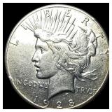 1928 Silver Peace Dollar CLOSELY UNCIRCULATED