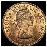 1965 Great Britain One Penny - Elizabeth II NEARLY