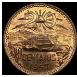 1957 Mexico 20 Centavos NEARLY UNCIRCULATED