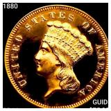 1880 $3 Gold Piece GEM PROOF +