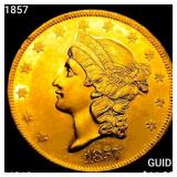 1857 $20 Gold Double Eagle UNCIRCULATED