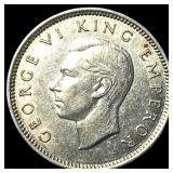 1939 New Zealand Silver 6 Pence - George VI NEARLY