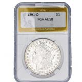 1891-O Morgan Silver Dollar PGA AU58