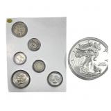 [7 Coins]1909-2015 Silver American Eagle Coin Coll
