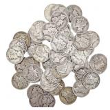 [50 Coins]Mixed Dates Silver Mercury Dime Roll