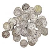 [50 Coins]Mixed Dates Silver Mercury Dime Roll