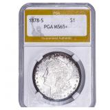 1878-S Morgan Silver Dollar PGA MS65+