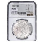1883-O Morgan Silver Dollar NGC MS62