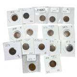 [17 Coins] 1876-1879 Indian Head Cent