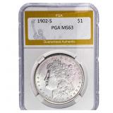 1902-S Morgan Silver Dollar PGA MS63