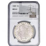 1889 Morgan Silver Dollar NGC MS61