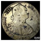 1808 Colonial Spain Silver 8 Reales Punchmarks NEA