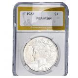 1922 Silver Peace Dollar PGA MS64