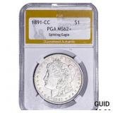 1891-CC Morgan Silver Dollar PGA MS62+