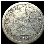 1861 Silver Seated Liberty Quarter NICELY CIRCULAT