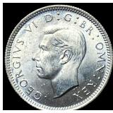 1946 Great Britain Silver 6 Pence - George VI NEAR