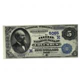1897 $5 Large National Bank Note Columus Ohio