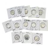 [13 Coins] 1956-1964 Roosevelt Dime Proof/ BU