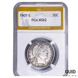 1907-S Barber Half Dollar PGA MS 62