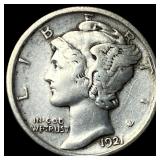 1921-D Silver Mercury Dime NEARLY  UNCIRCULATED
