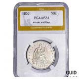 1853 Seated Liberty Half Dollar PGA MS61