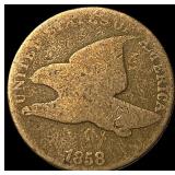1858 Copper-Nickel Flying Eagle Cent NICELY  CIRC