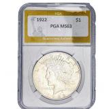 1922 Silver Peace Dollar PGA MS63