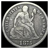 1875 Seated Liberty Dime LIGHTLY CIRCULATED