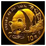 1987 China 1/10 oz Gold Panda 10 Yuan CHOICE PROOF