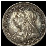 1899 Great Britain Silver 3 Pence - Victoria NEARL