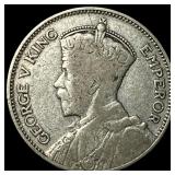 1934 New Zealand Silver Shilling - George V NEARLY