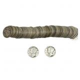 [61 Coins]Mixed Dates Silver Mercury Dime Roll