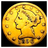 1850-D $5 Gold Half Eagle NICELY CIRCULATED