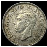 1943 Great Britain Silver 6 Pence - George VI NEAR