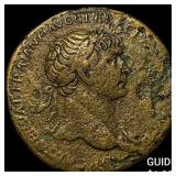 Roman Trajan, 98-117 AD Sestertius NEARLY UNCIRCU
