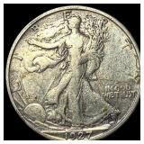 1927-S Walking Liberty Half Dollar ABOUT  UNCIRCU