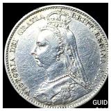 1892 Great Britain Silver 6 Pence - Victoria NEARL