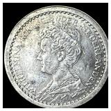 1911 Netherlands Silver 10 Cents NEARLY UNCIRCULAT