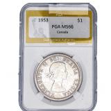 1953 Canada Silver Dollar PGA MS66