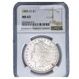 1885-O Morgan Silver Dollar NGC MS63
