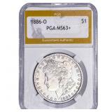1886-O Morgan Silver Dollar PGA MS63+