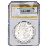 1902-S Morgan Silver Dollar PGA MS63