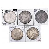 [5 Coins] 1896-1902 Morgan Silver Dollar