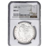 1889 Morgan Silver Dollar NGC MS61